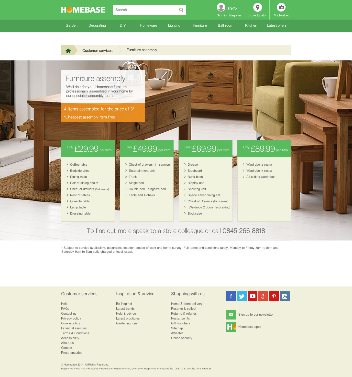Furniture Assembly page